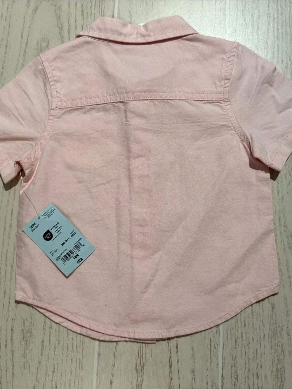 Okie Dokie Baby Boy 18M Pink Button Shirt Blue Shorts Set NWT